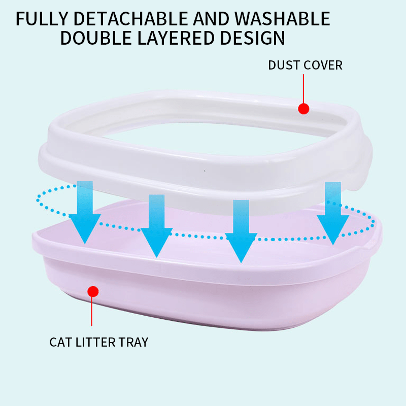 Enclosed Cat Litter Box with Scoop, Splash-Resistant, Durable PP Material
