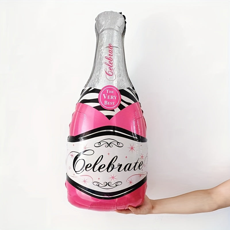 Tug'ilgan kun uchun 2 dona shampan shisha va vino stakani uchun folga balonli bezaklar