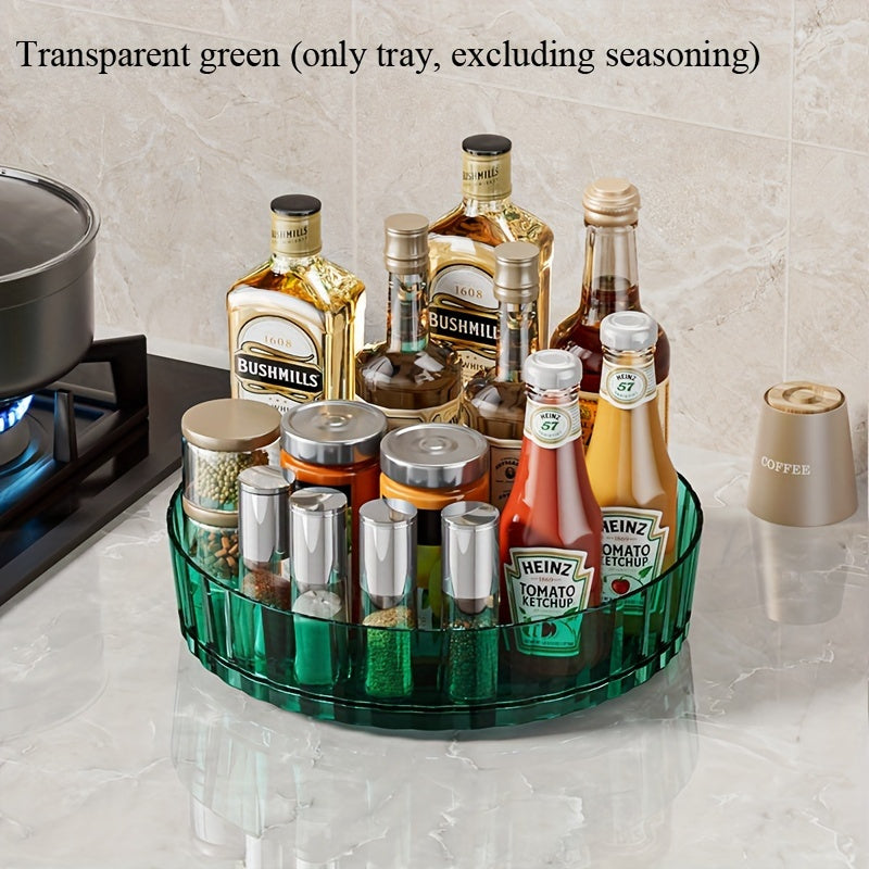 "360 Daraja Aylanuvchi Ziravorlar Tashkiliy, Mavsumiy va Qo'shimchalar uchun Stol Ustidagi Saqlash Tayoqchasi, Uy, Restoran yoki Kosmetika Tashkiliy uchun Suriladigan Plastik Polka - 1 Dona"