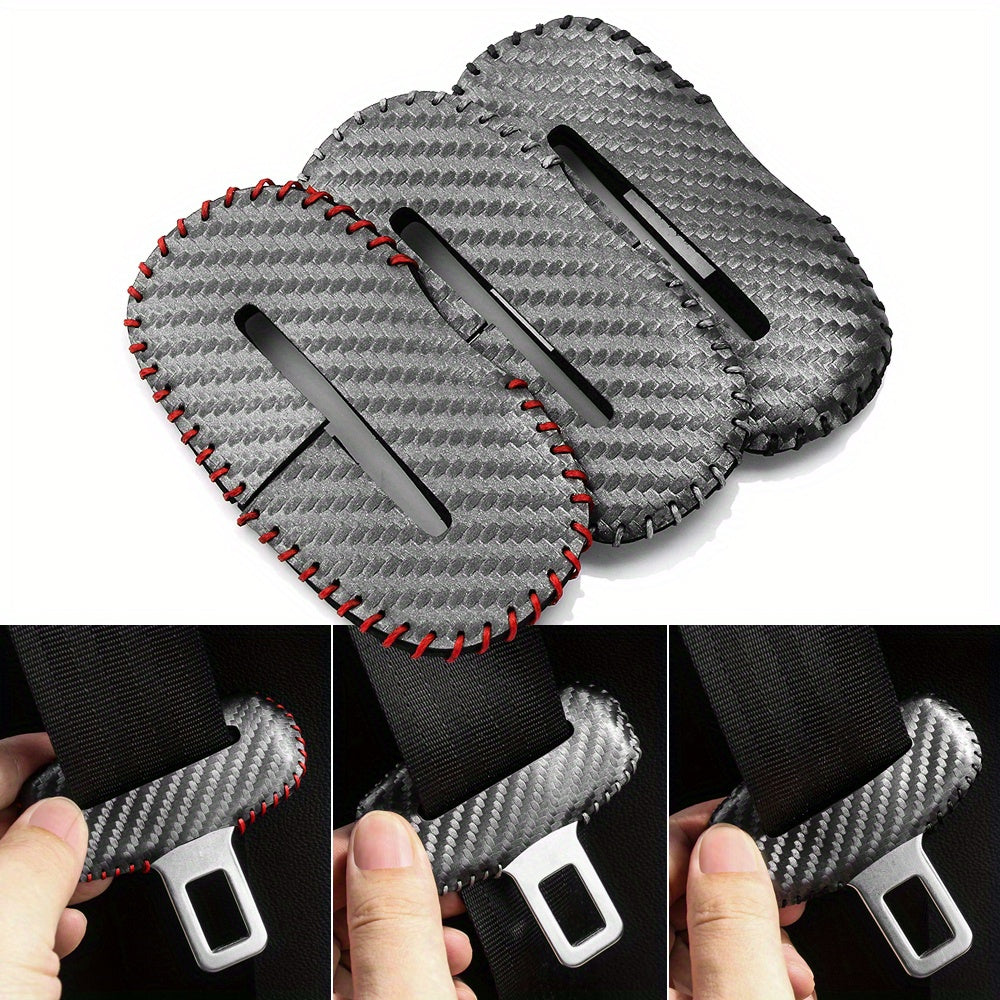 2pcs Car Seat Belt Buckle Covers Anti-Collision Noise Reduction Interior Accessories