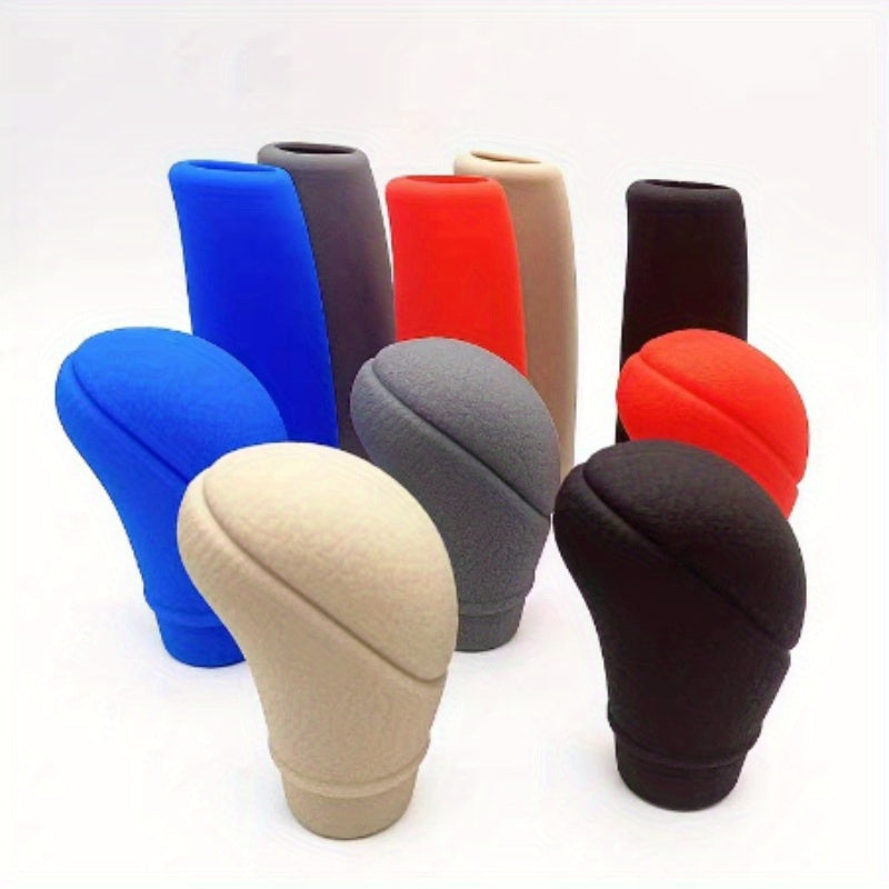 2pcs Silicone Gear Shift Knob Cover and Handbrake Grip Set Universal Non-Slip Auto Interior