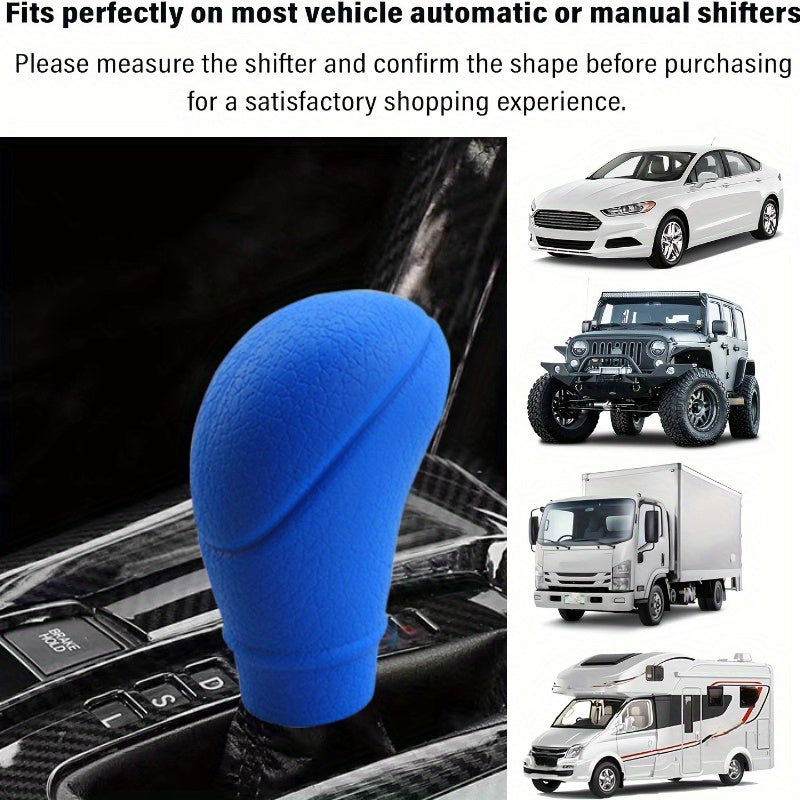 2pcs Silicone Gear Shift Knob Cover and Handbrake Grip Set Universal Non-Slip Auto Interior