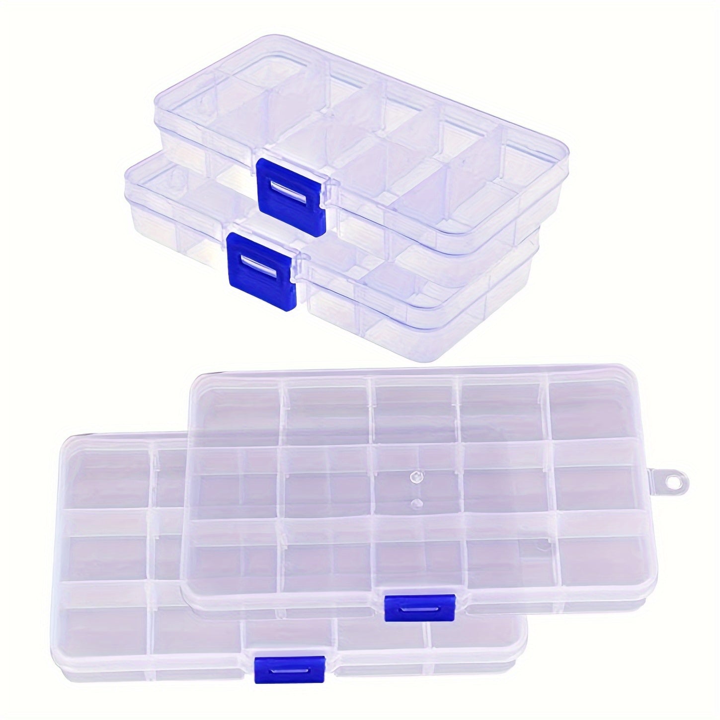 Portable Jewelry Organizer Cases with 10/15 Compartments for Travel and Storage