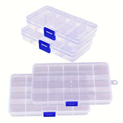 Portable Jewelry Organizer Cases with 10/15 Compartments for Travel and Storage