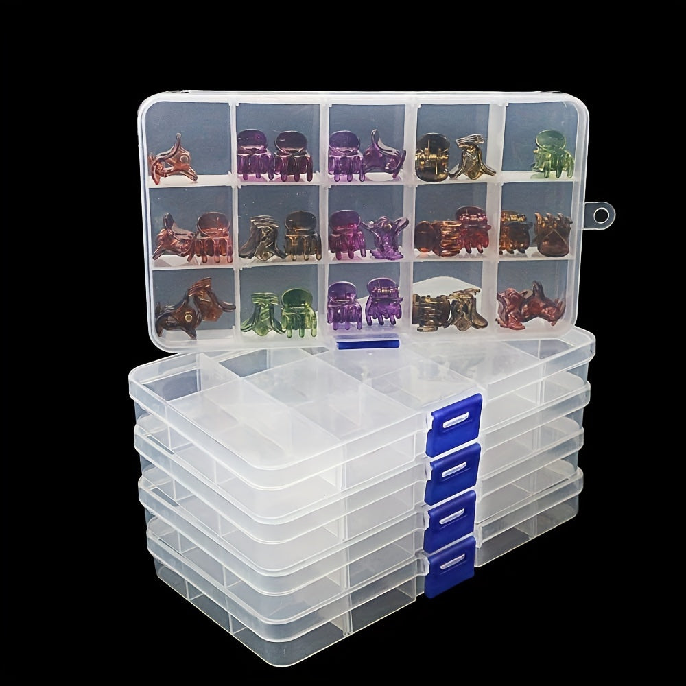 Portable Jewelry Organizer Cases with 10/15 Compartments for Travel and Storage