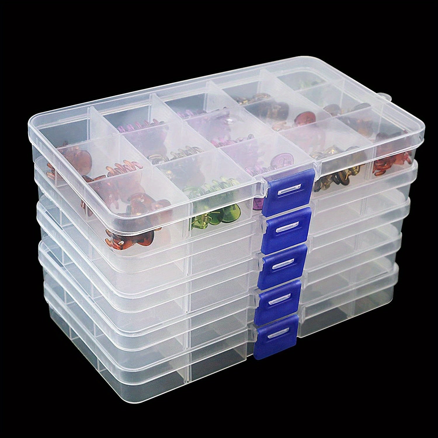 Portable Jewelry Organizer Cases with 10/15 Compartments for Travel and Storage
