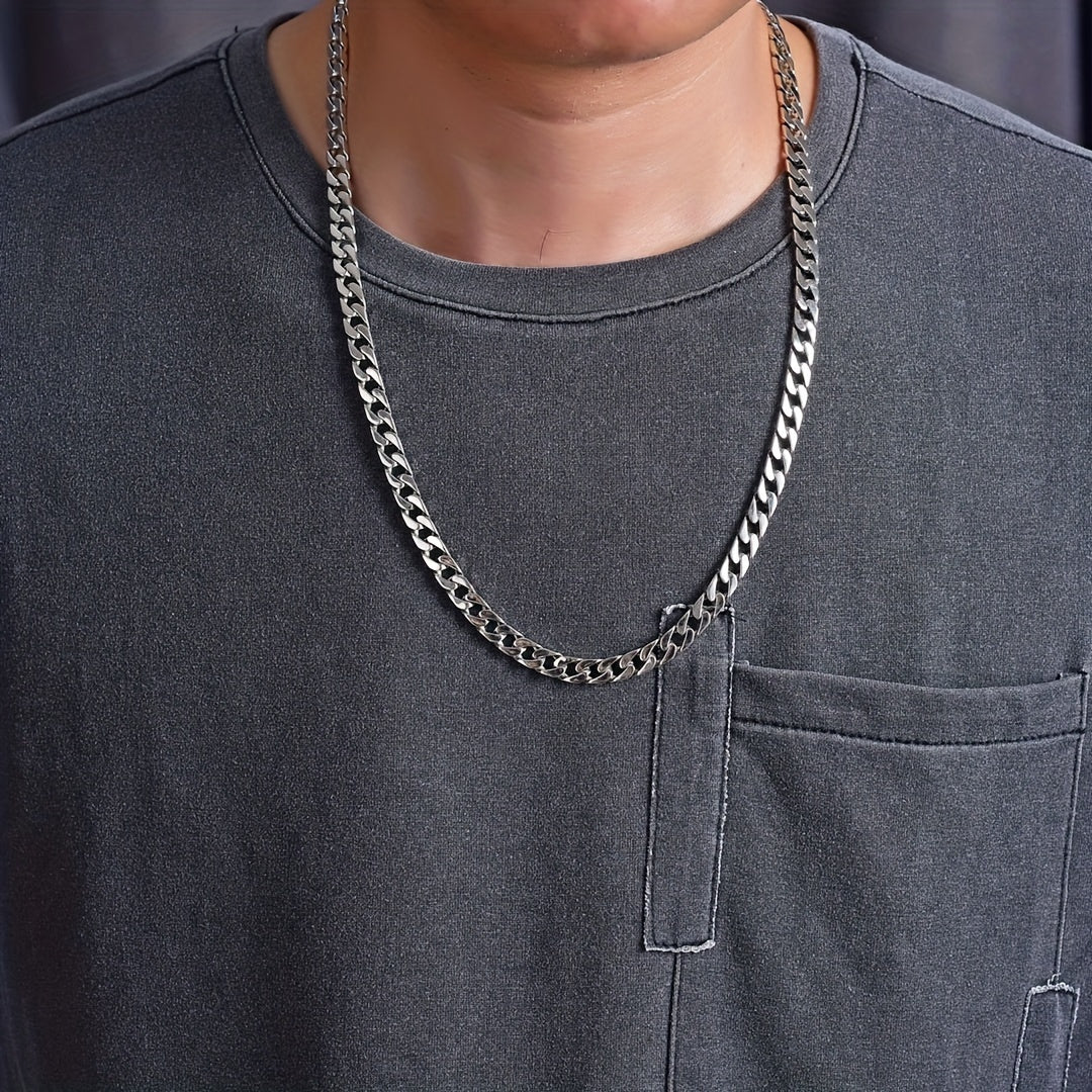 Sterling Silver Cuban Link Chain Necklace for Men Hypoallergenic Stylish Hip Hop Jewelry