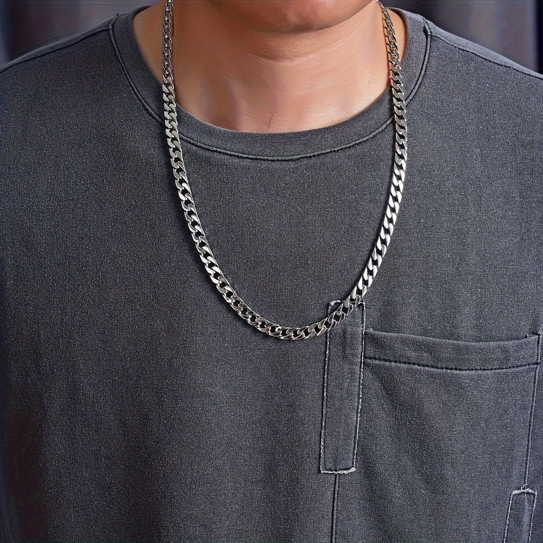 Sterling Silver Cuban Link Chain Necklace for Men Hypoallergenic Stylish Hip Hop Jewelry