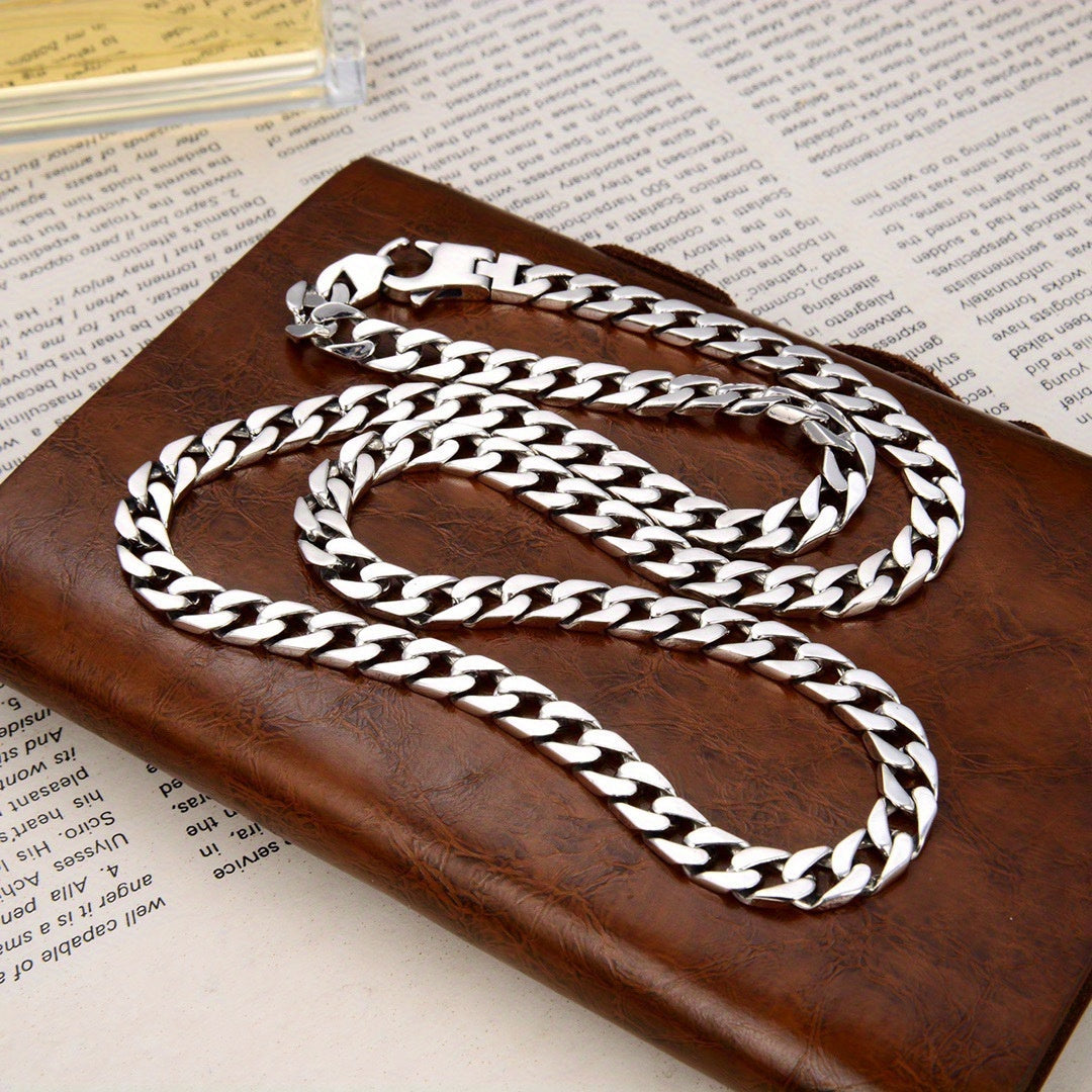 Sterling Silver Cuban Link Chain Necklace for Men Hypoallergenic Stylish Hip Hop Jewelry