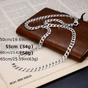 Sterling Silver Cuban Link Chain Necklace for Men Hypoallergenic Stylish Hip Hop Jewelry