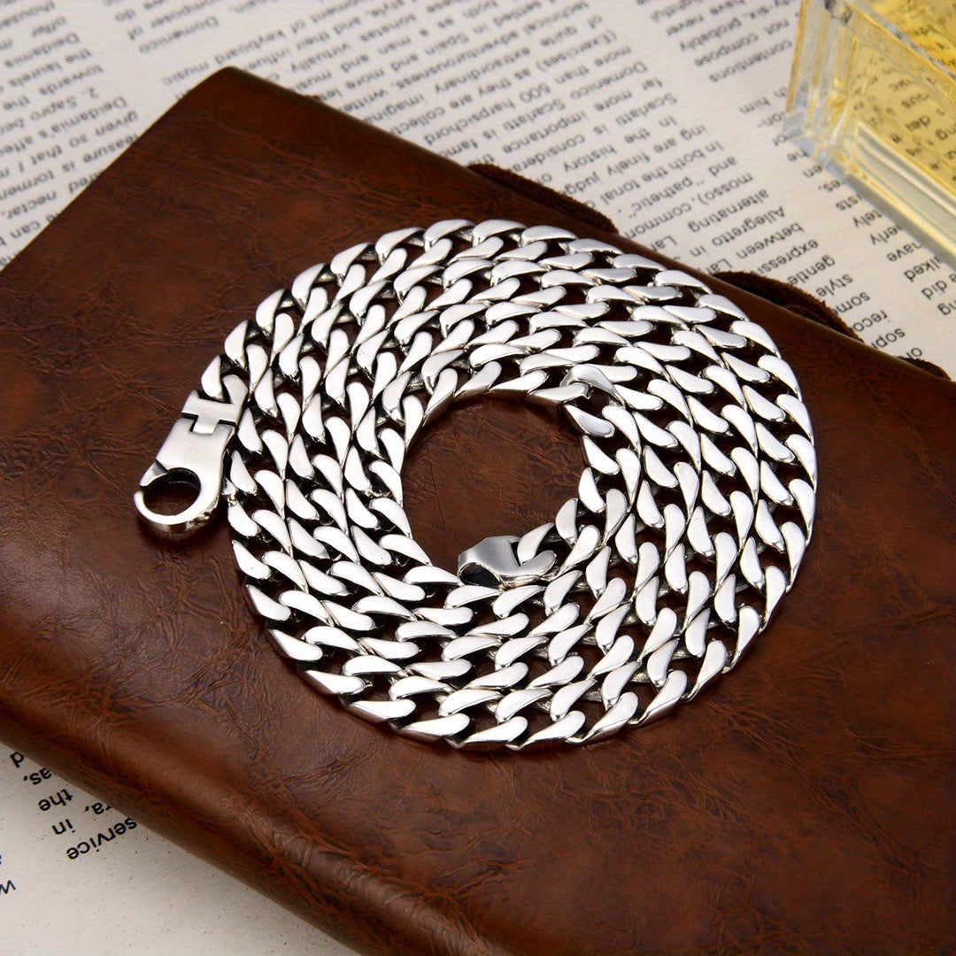 Sterling Silver Cuban Link Chain Necklace for Men Hypoallergenic Stylish Hip Hop Jewelry