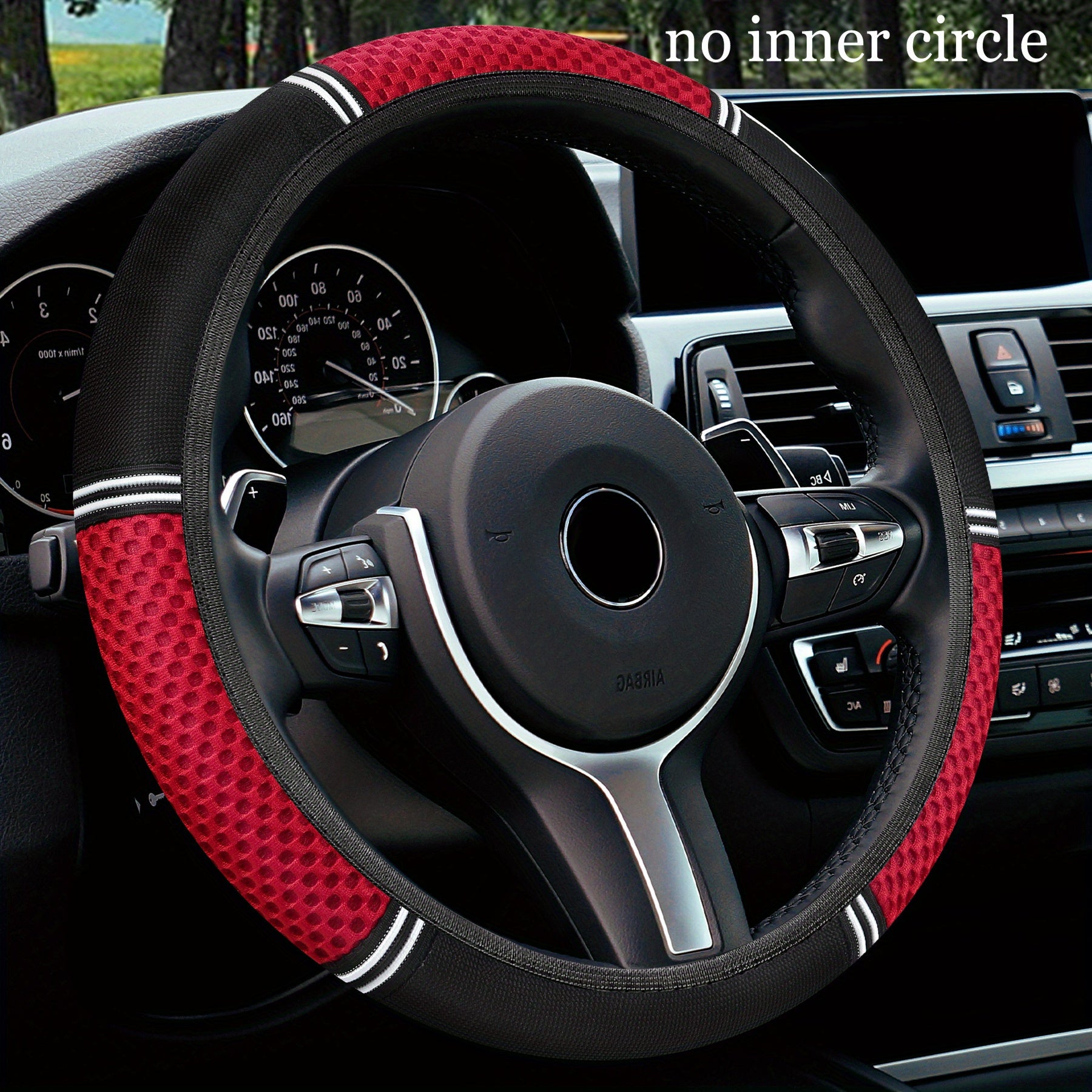 Universal Elastic Leather Steering Wheel Cover Non-Slip Sweat-Proof