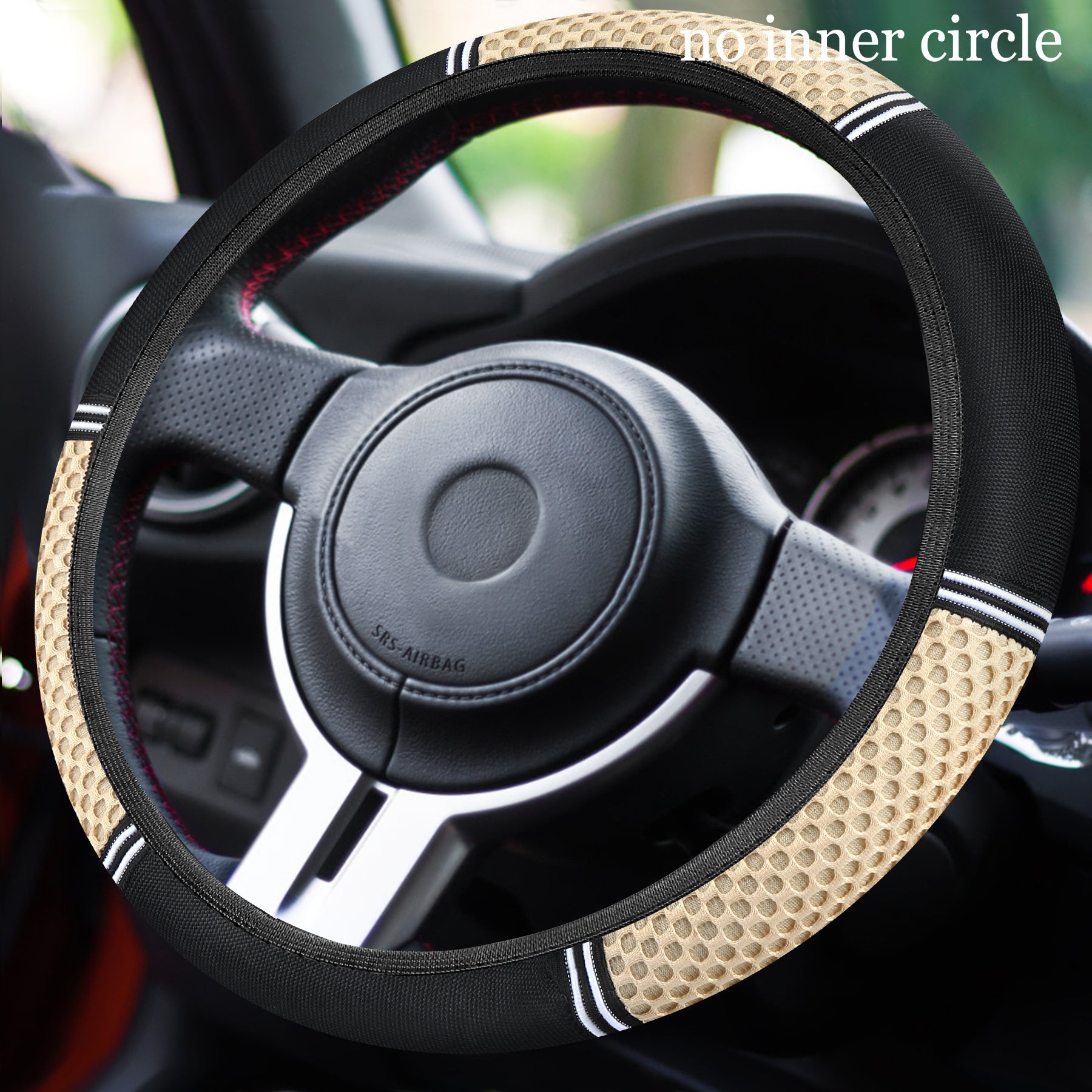 Universal Elastic Leather Steering Wheel Cover Non-Slip Sweat-Proof