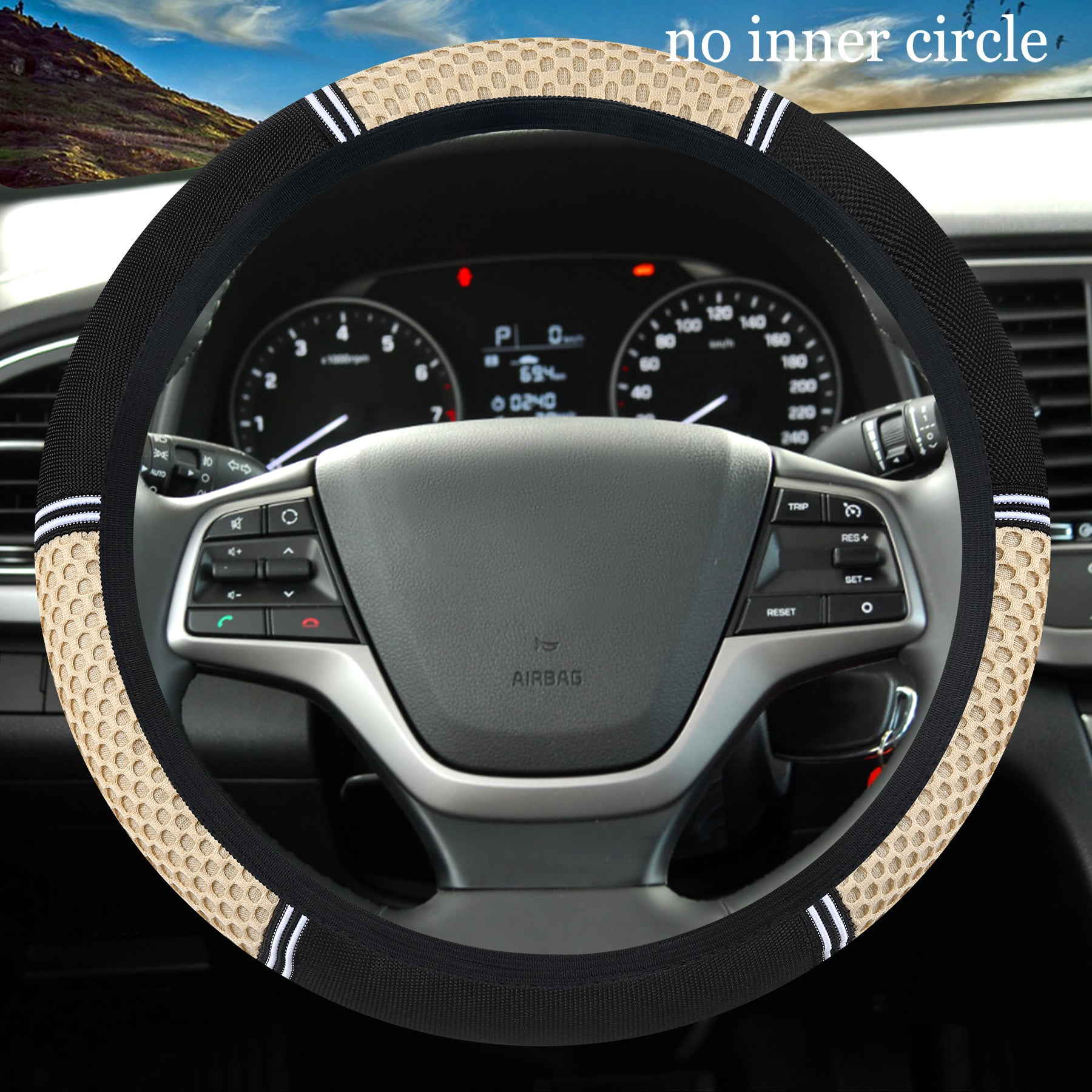 Universal Elastic Leather Steering Wheel Cover Non-Slip Sweat-Proof