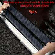 9 шт. Защитные накладки на пороги автомобиля из резины, углеродного волокна, винила, охранники входа