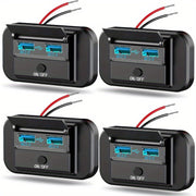 Enchufe de pared USB para barco, autocaravana y camión de 12V con carga rápida dual QC3.0