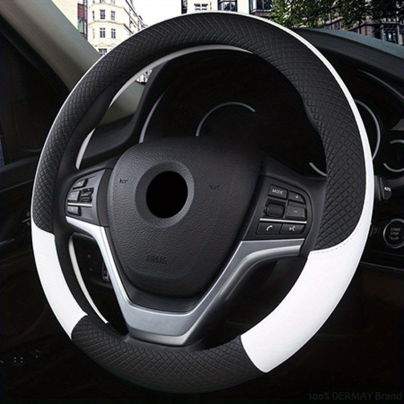Universal PU Leather Steering Wheel Cover Anti-Slip Grip Four Seasons