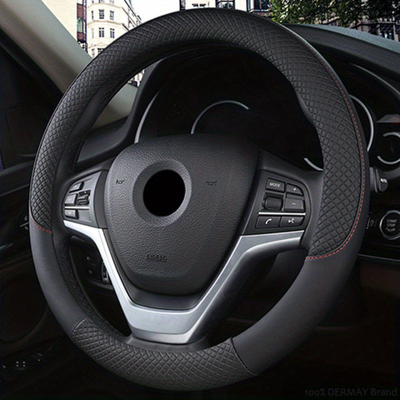 Universal PU Leather Steering Wheel Cover Anti-Slip Grip Four Seasons