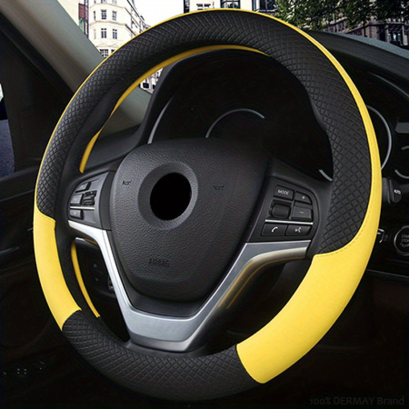 Universal PU Leather Steering Wheel Cover Anti-Slip Grip Four Seasons