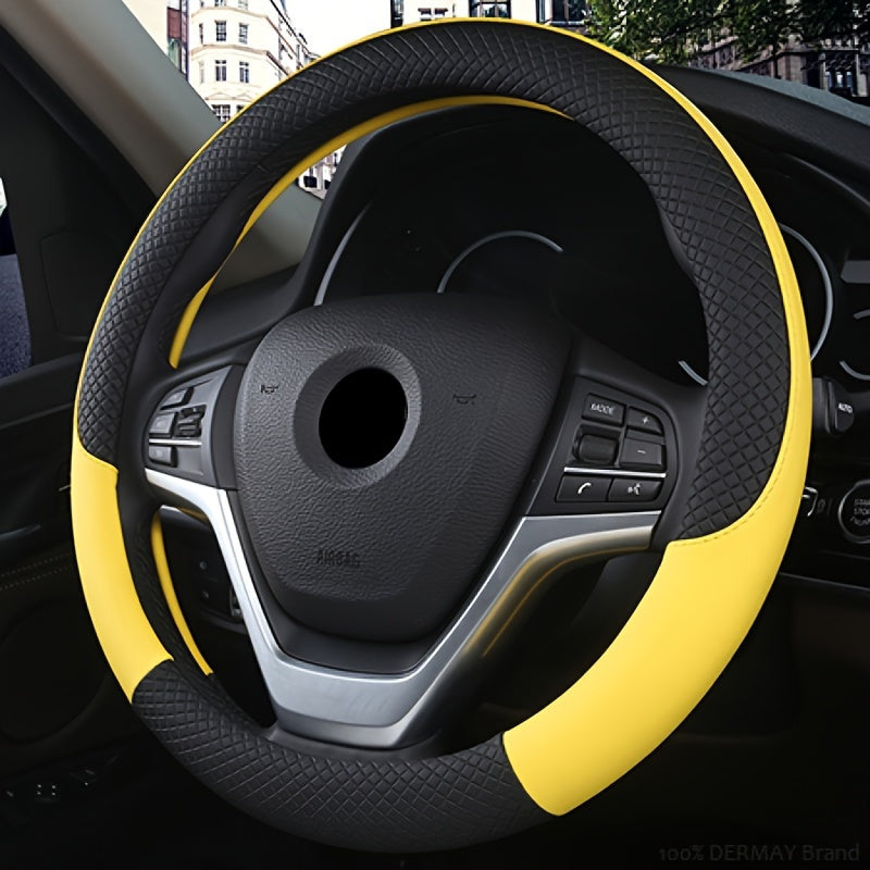 Universal PU Leather Steering Wheel Cover Anti-Slip Grip Four Seasons