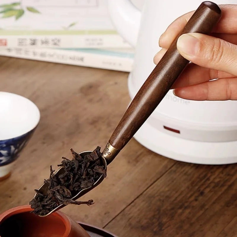 Retro Ebony Tea Spoon Solid Wood for Kung Fu Tea Ceremony Unique Gift for Tea Lovers