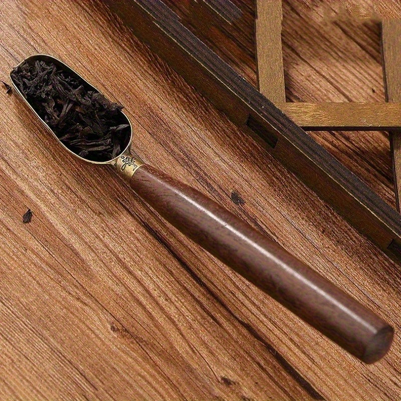 Retro Ebony Tea Spoon Solid Wood for Kung Fu Tea Ceremony Unique Gift for Tea Lovers