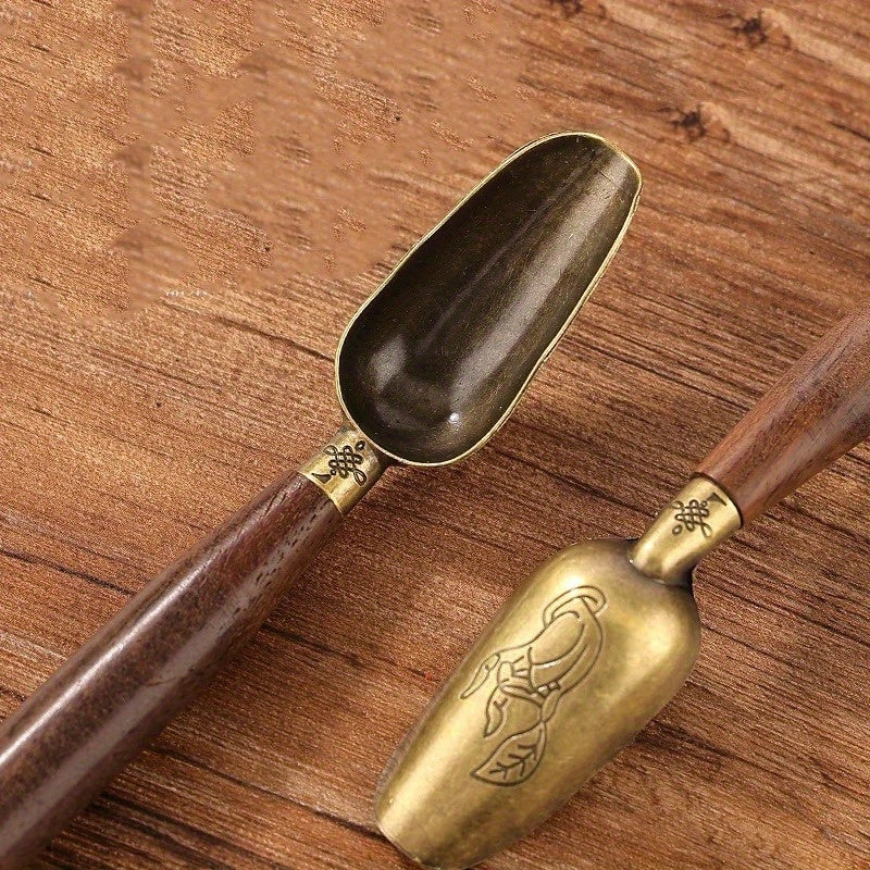 Retro Ebony Tea Spoon Solid Wood for Kung Fu Tea Ceremony Unique Gift for Tea Lovers