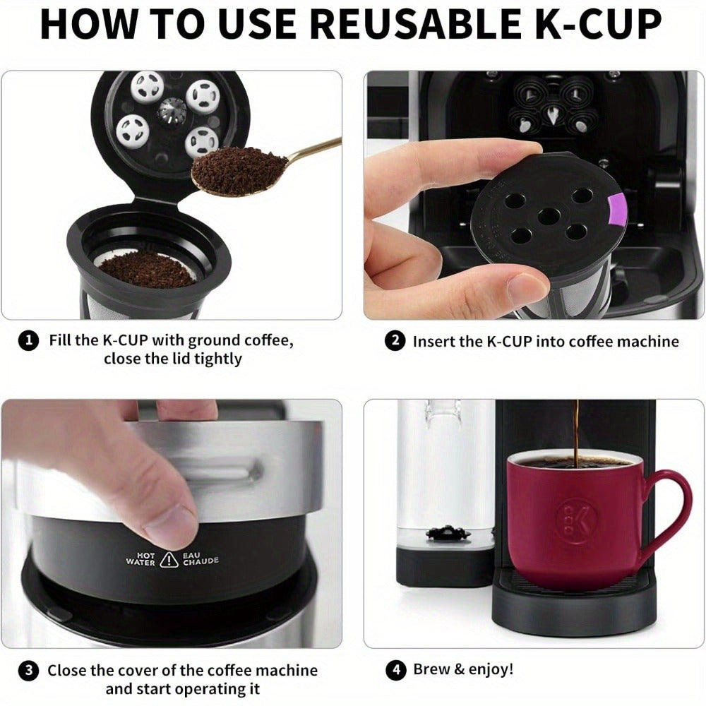 Reusable Coffee Pods for Keurig K-Supreme Plus, 5-Hole Design, Eco-Friendly