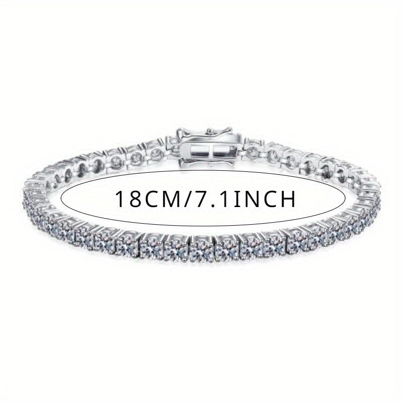 Sterling Silver Moissanite Bracelet 0.5 Carat Round Jewelry for Women