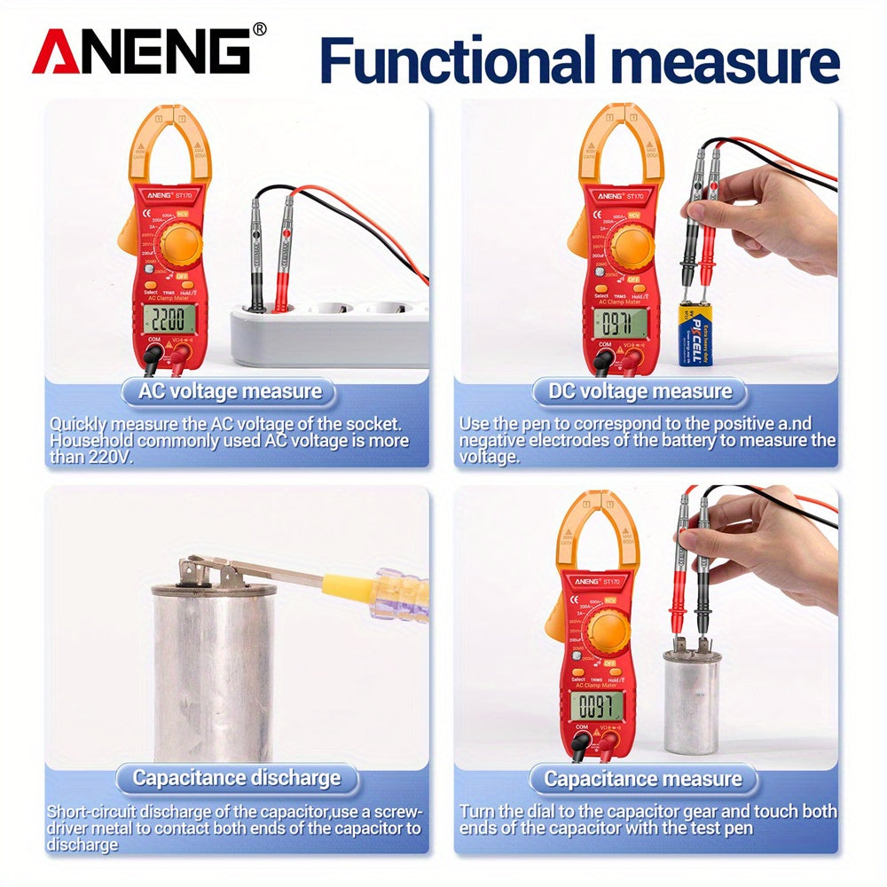 Non-Contact Clamp Meter for AC Current Measurement with NCV Detection