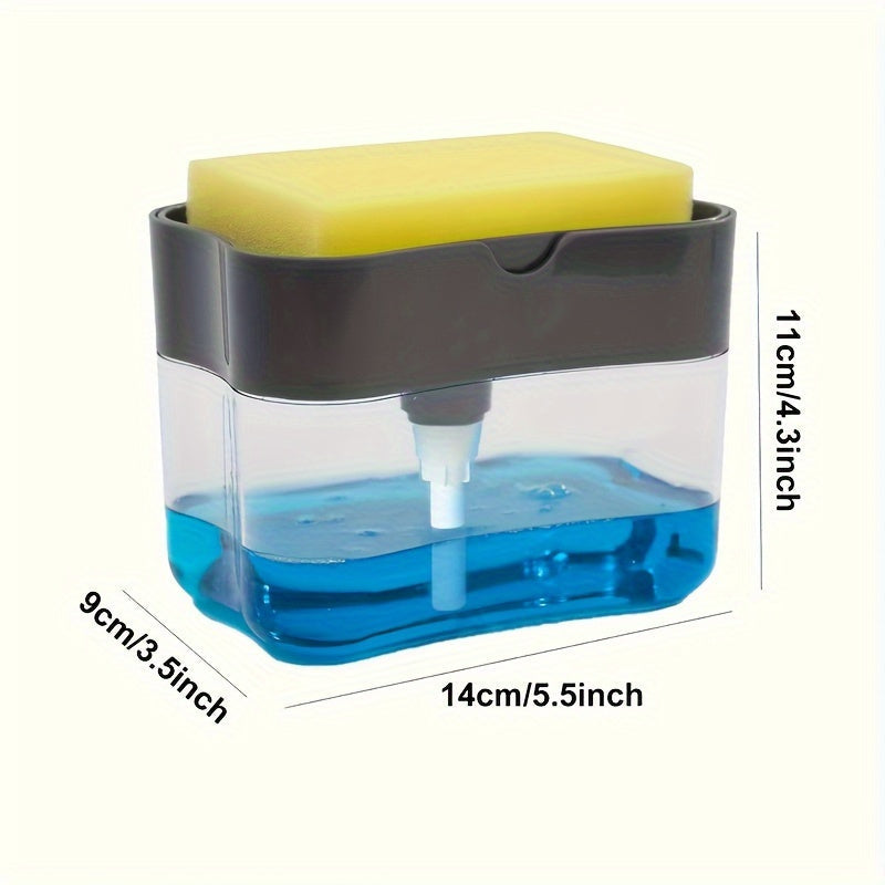 Plastic Kitchen Soap Dispenser Set with Leak-Proof Pump and Sponge Holder