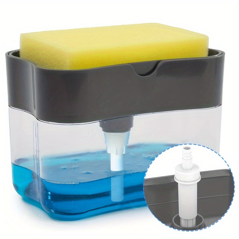 Plastic Kitchen Soap Dispenser Set with Leak-Proof Pump and Sponge Holder
