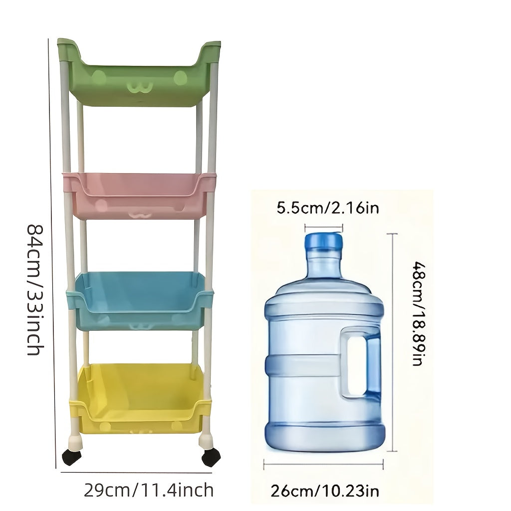 Plastic Macaron Storage Trolley for Living Rooms and Kitchens Water-Resistant
