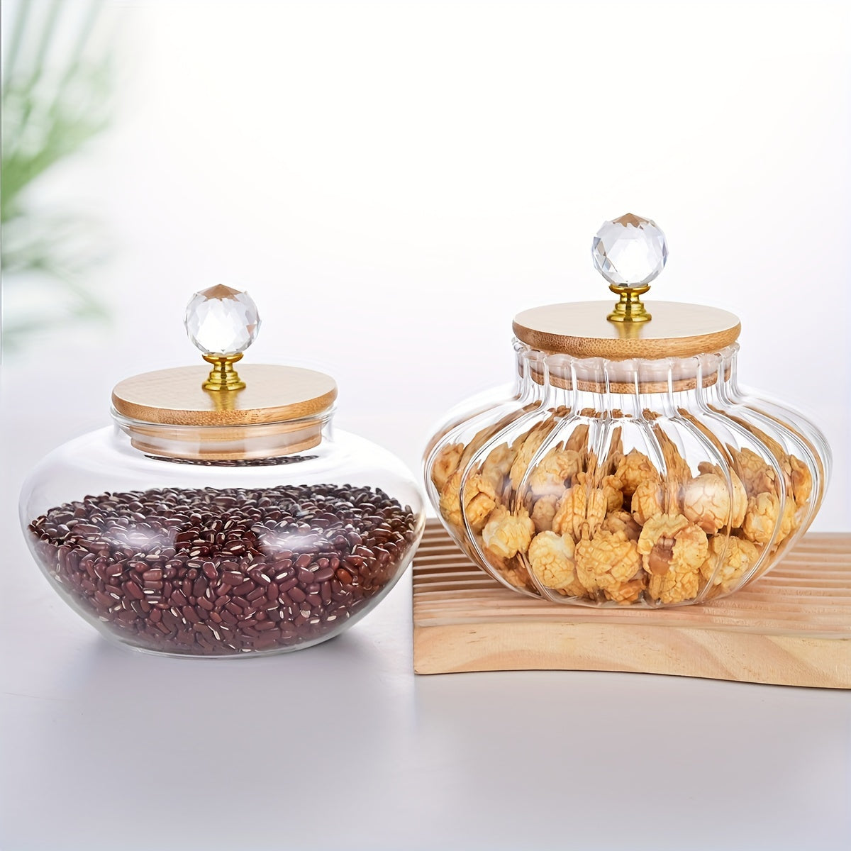 Tarro de vidrio con tapa abatible de 1 pieza para almacenamiento y conservación de alimentos