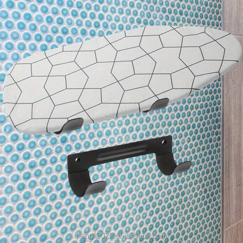 Soporte de tabla de planchar de metal resistente de montaje en pared con doble gancho