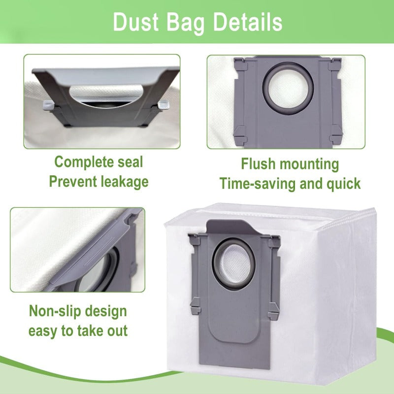 Roborock S8 Pro Ultra Robot Vacuum aksessuar to'plami bilan changyutgichingizni yangilang, bu to'plamga 2 ta asosiy cho'tka, 1 ta avtomatik asosiy cho'tka, 3 ta HEPA filtri, 4 ta yon cho'tka, 3 ta mopa pad va 4 ta chang sumkasi kiradi.