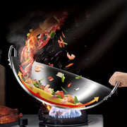 Wok de acero inoxidable con asas para cocina de gas y vitrocerámica utensilios de cocina