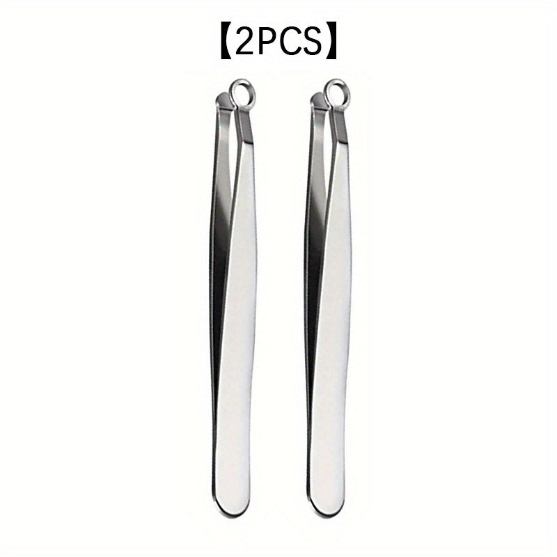 Unisex pinzas de acero inoxidable para vello nasal con punta redonda, resistentes al agua, para cuidado de precisión