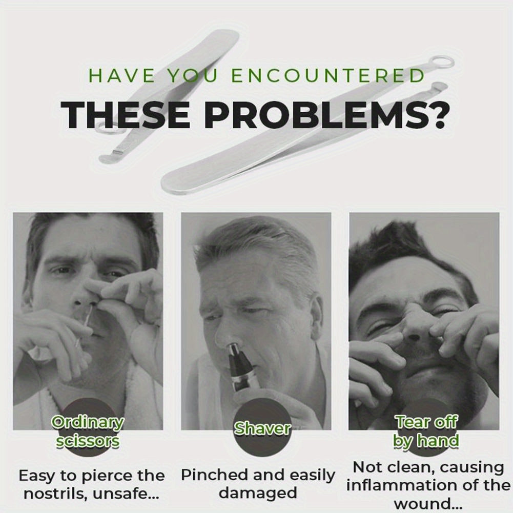 Unisex pinzas de acero inoxidable para vello nasal con punta redonda, resistentes al agua, para cuidado de precisión