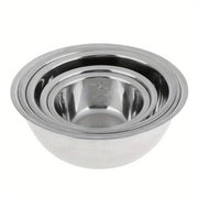Set of 5 Stainless Steel Nesting Mixing Bowls Rust Resistant Wide Rims Space Saving