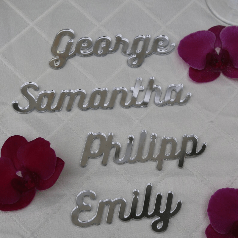 Personalized Acrylic Place Cards for Weddings and Events Custom Guest Name Signs