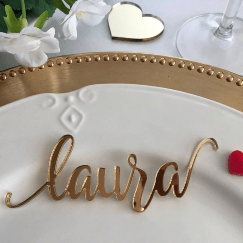 Personalized Acrylic Place Cards for Weddings and Events Custom Guest Name Signs