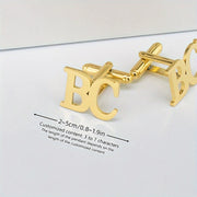 Set of 2 Personalized Stainless Steel Cufflinks for Wedding Groomsmen and Bridegroom