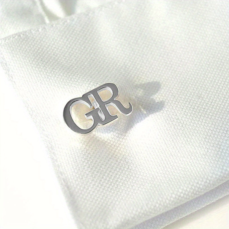 Personalized Stainless Steel Cufflinks with Name and Logo for Men and Grooms
