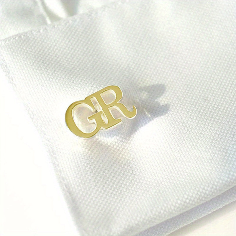 Personalized Stainless Steel Cufflinks with Name and Logo for Men and Grooms