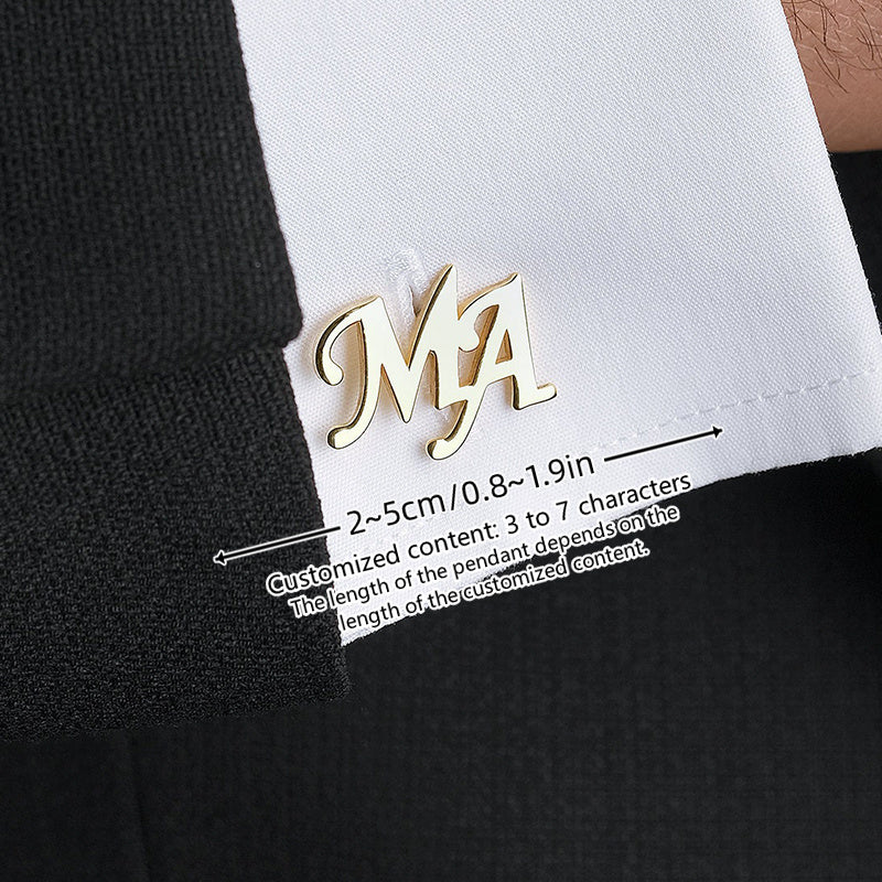 Personalized Engraved Name Logo Cufflinks Set for Men Wedding Groomsmen Father Gift