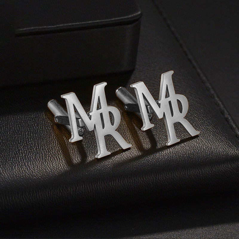 Набор из 2 персонализированных начальных запонок и брошей для женщин, аксессуары из нержавеющей стали