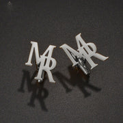 Набор из 2 персонализированных начальных запонок и брошей для женщин, аксессуары из нержавеющей стали