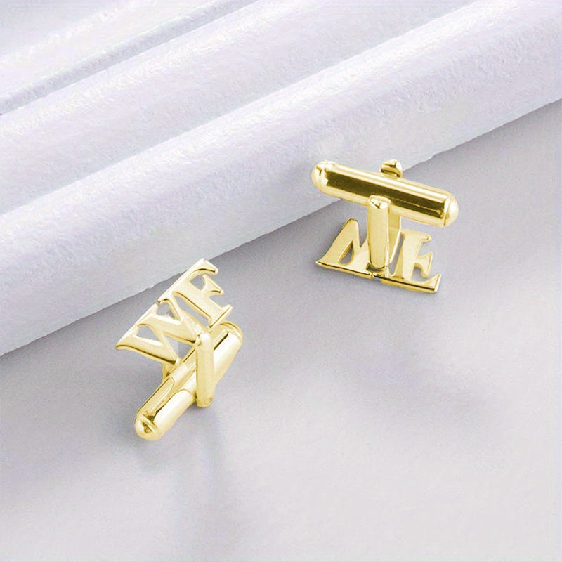 Personalized Stainless Steel Cufflinks with Name and Logo for Men and Grooms