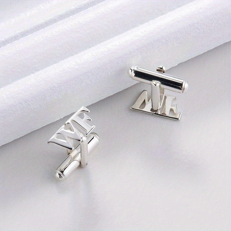 Personalized Stainless Steel Cufflinks with Name and Logo for Men and Grooms